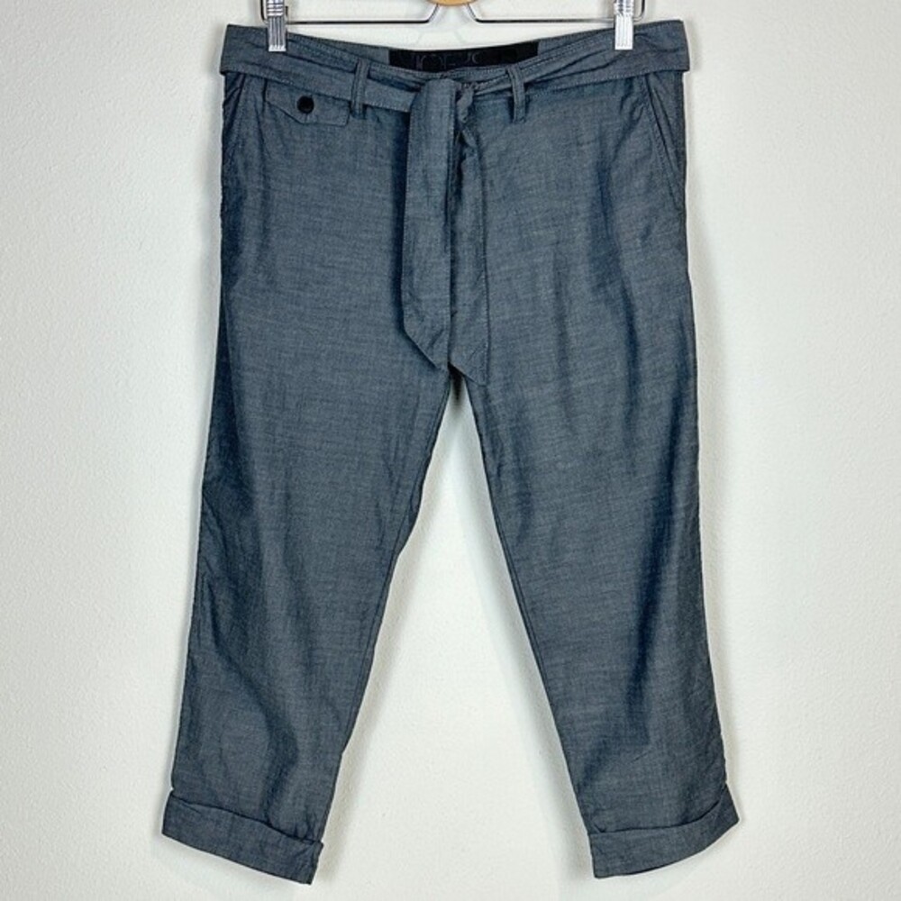 Joe’s Jeans Chambray Grey Cuffed Cropped Belted Pants 28